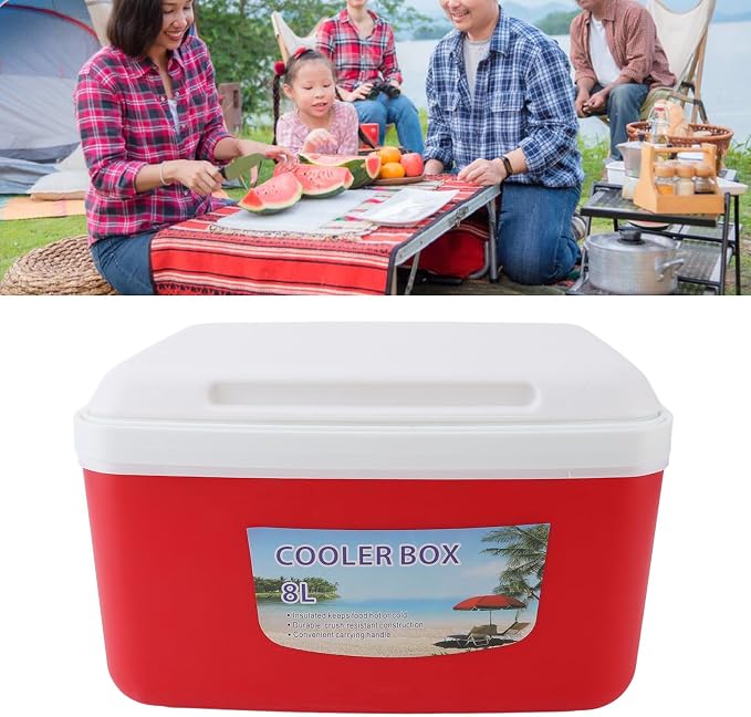 Insulated Portable Cooler Efficient Warm Cold Insulation Portable Hard Cooler Box Ice Cooler for Camping Picnic Beach Drink Beverage Fishing