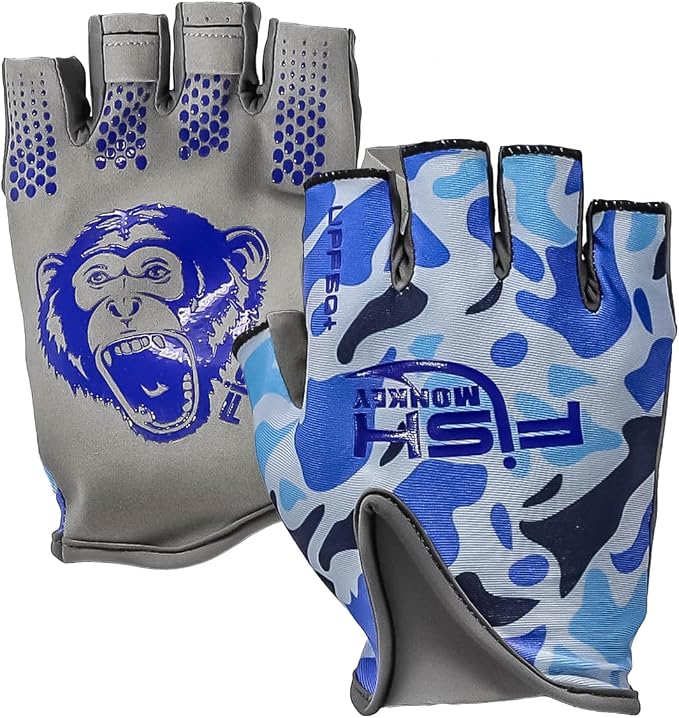 Fish Monkey Stubby Guide Glove, Enhanced-Grip Sun Protection Fishing Glove