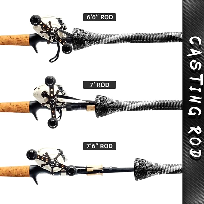 SF Fishing Rod Sock Fishing Rod Sleeve Rod Cover Braided Mesh Rod Protector Pole Gloves Fishing Tools for Spinning Fishing Rod,Casting Rod,Musky Rod, Ice Rod, Fly Rod, Spey Rod