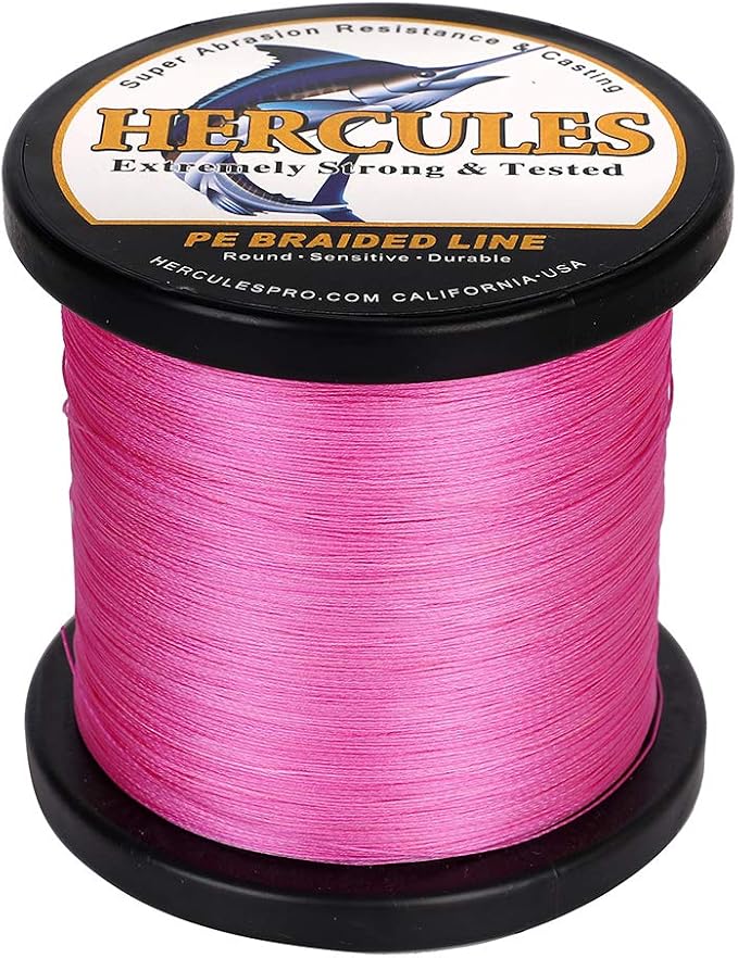 HERCULES Cost-Effective Super Strong 4 Strands Braided Fishing Line 6LB to 100LB Test for Salt-Water, 109/328 / 547/1094 Yards (100M / 300M / 500M / 1000M), Diam# 0.08MM - 0.55MM, Hi-Grade