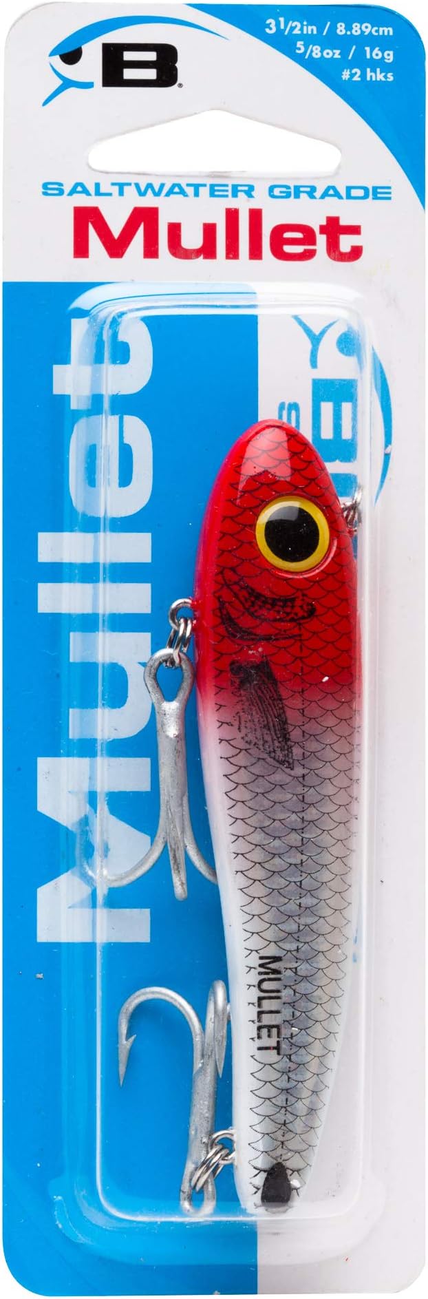 Bomber Lures Mullet Slow-Sinking Twitch / Walking Saltwater Fishing Lure - Excellent for Speckled Trout, Redfish, Stripers and More, 3 1/2 Inch, 5/8 Ounce