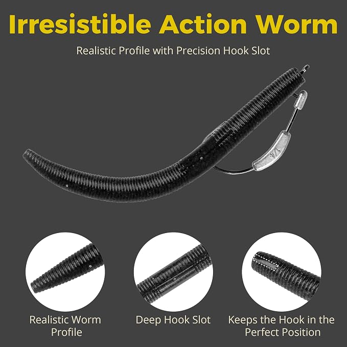 30/50/78/100Pcs Senko Worms Kit – 4"/5" Soft Plastic Fishing Lures with Salt Impregnation for Bass Fishing