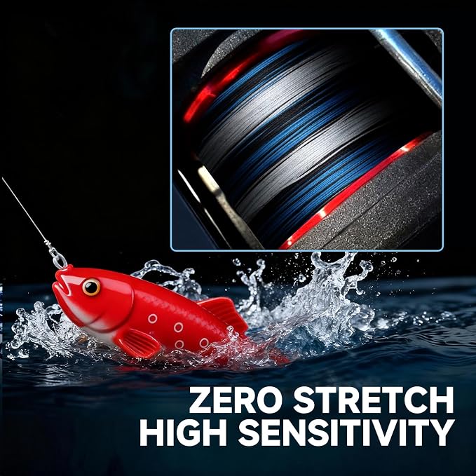 Braided Fishing Line - Pro Grade Power Performance, Suitable for Saltwater & Freshwater Fishing, Colored Braid for Extra Visibility