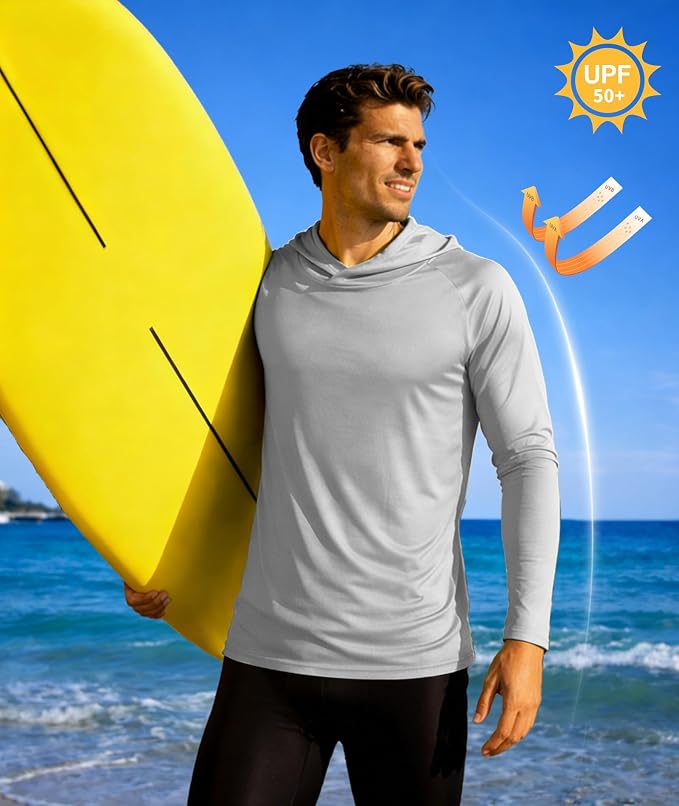 ZITY 5 Pack Mens UPF 50+ Hoodie Shirts Sun Protection Fishing Shirt Fast Dry Lightweight for Athletic Hiking Workout