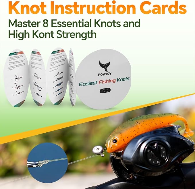 Pro Monofilament Fishing Line with Knot Instruction Cards for Multi Purpose Cost Effective, Strong Yet Thin Nylon String for Big Fishes, Tangle-Free & UV Resistant, 15/20/30/50/80LB