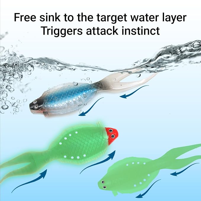 Soft Fishing Lures Set - 20pcs/50pcs/60pcs Floating Worm Baits for Freshwater & Saltwater, Lifelike Slow-Sinking Design, Ideal for Bass Fishing