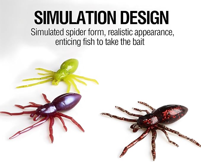 Topwater Spider Fishing Lure Bait - Soft Spider Lures for Bass Trout Pike,TPE Flexible Body for Lifelike Action, Perfect for Freshwater Saltwater Fishing