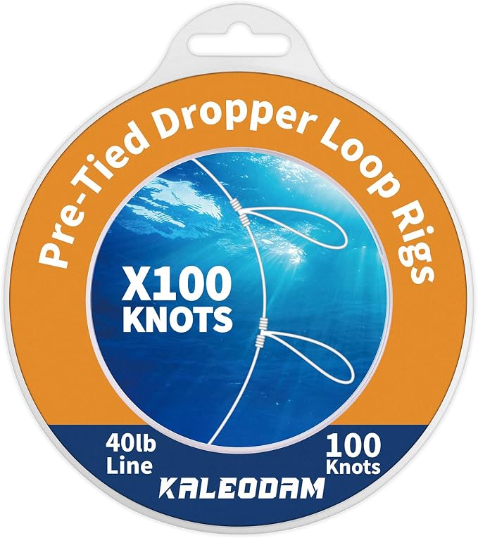 20lb-70lb 100knots Pre-Tied Dropper Loop Fishing Rig, 18" Spacing, 5.5" Loop Size, Ideal for Saltwater & Freshwater Fishing