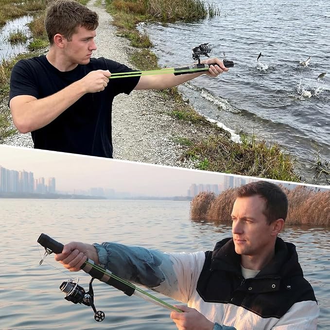 SUFFUSE Fishing Catapult Rod, Portable Carbon Fiber Fishing Poles and Reels Combo for Projecting Lures, Compact Freshwater and Saltwater Fishing Gear for Anglers Traveling
