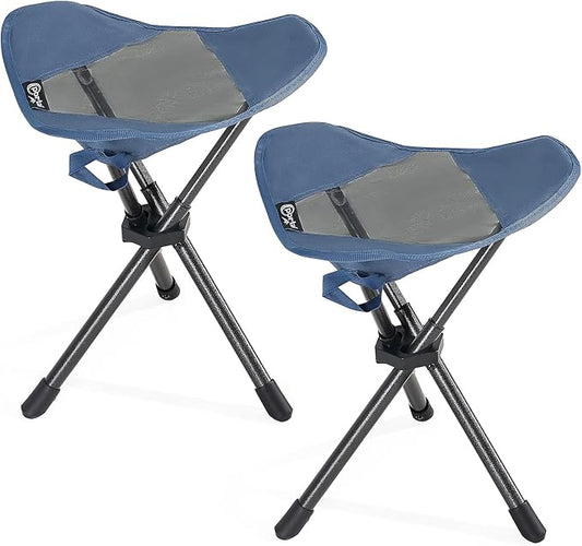 Portal 2 Pack Tall Folding Tripod Stool for Adults, Portable Lightweight Camping Seat with Carry Strap, Compact Foldable Outdoor Chair Supports 225 lbs for Fishing, Hiking, Golf, Camping & Travel