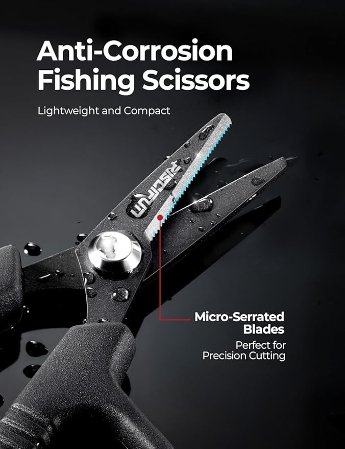Piscifun Fishing Tool Kit, Fishing Tool Set with Fishing Pliers and Fish Lip Gripper, Corrosion Resistant Fishing Gear for Saltwater and Freshwater, Practical Fishing Gift for Men