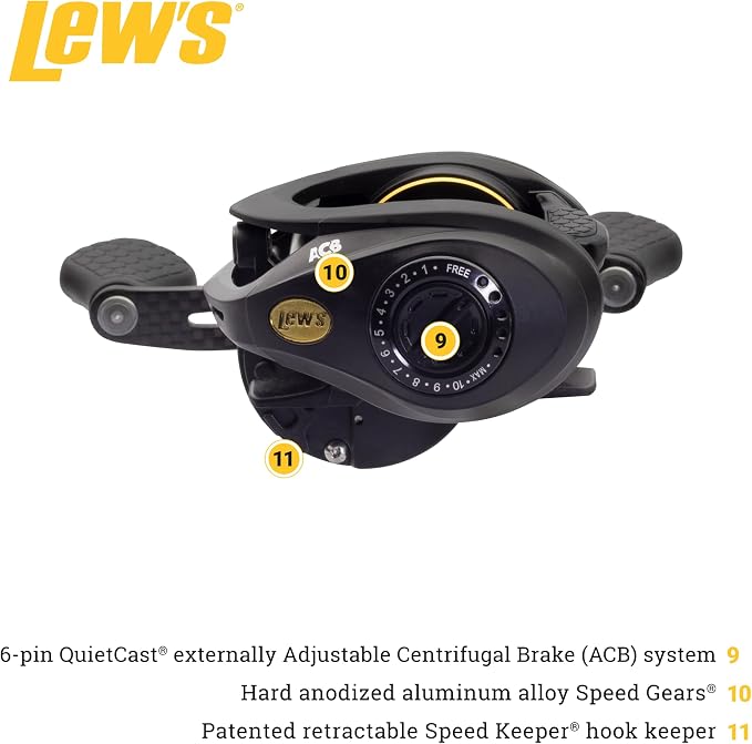 Lew's Tournament Pro LFS Speed Spool Baitcast Fishing Reel, Aluminum Frame, Premium 11 Stainless Steel Ball Bearings