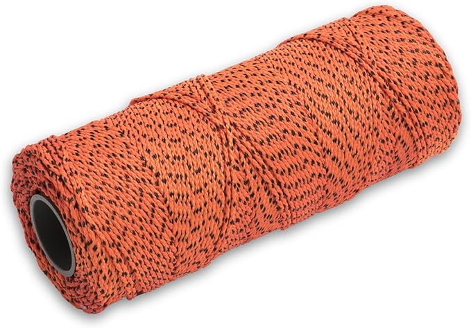 MARSHALLTOWN Masonry Line, Bonded Nylon, Orange & Black, 500 Foot, #18 Line Size, Masons and Archaeology. Assembled in USA, ML614