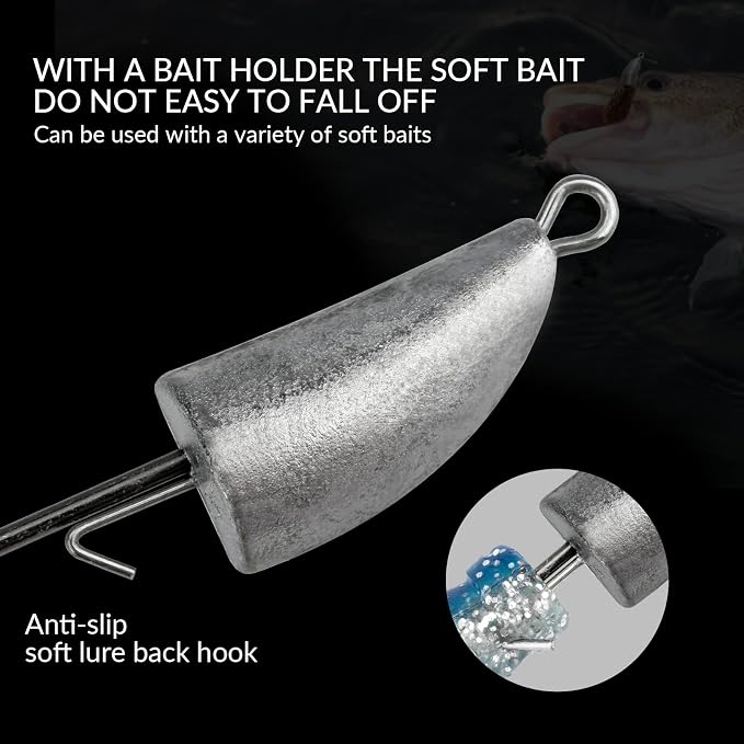 THKFISH Weedless Swimbait Jig Heads for Bass Fishing, Weighted Texas Rig Hook Fishing Hooks Saltwater Freshwater 1/8 oz, 1/6 oz, 1/4 oz, 3/8 oz, 1/2 oz,3/4 oz