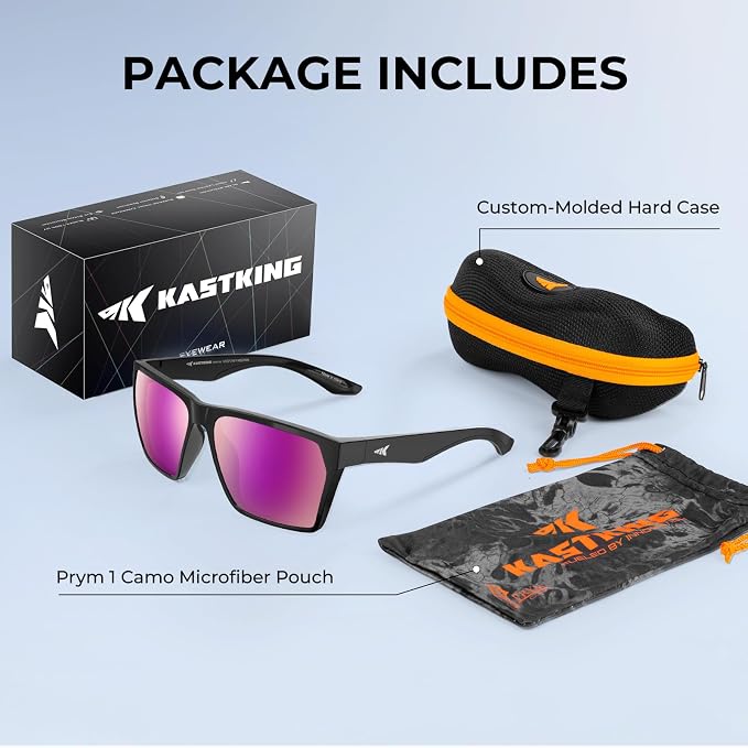 KastKing Beartrap Polarized Sports Fishing Sunglasses, With PuriVex Protective Lens Coating, Square Frame Design, Men Women