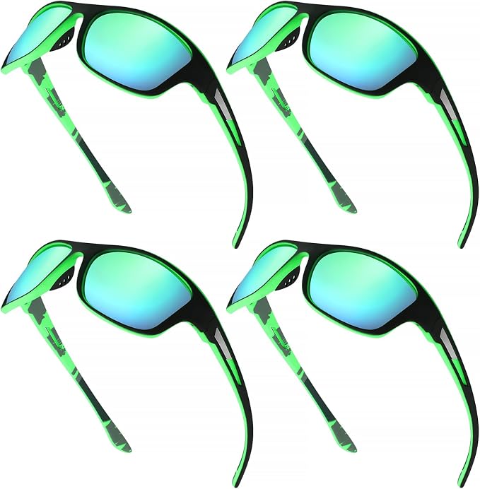 TOODOO 4 Pairs Men Polarized Sunglasses with UV Protection Driving Glasses Sports for Sport Outdoor Activities