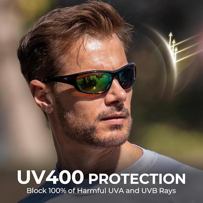 KastKing Hiwassee Polarized Sport Sunglasses for Men and Women, Wrap Sunglasses for Fishing Cycling and Running,UV Protection
