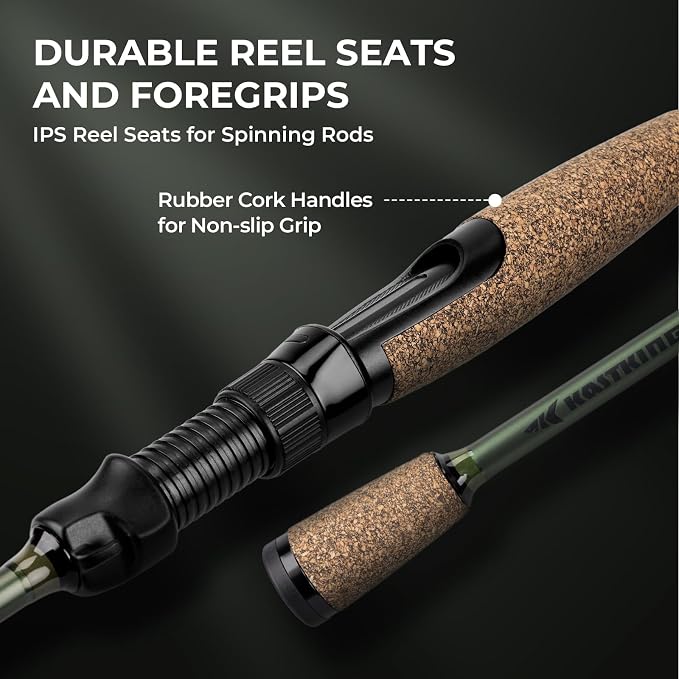 KastKing Spartacus II Twin-Tip Fishing Rod and Reel Combo, Spinning & Casting Combo, Fishing Poles and Reels Combo, KastFlex IM6 Graphite Blanks, 2-Piece Rods with Extra Tip
