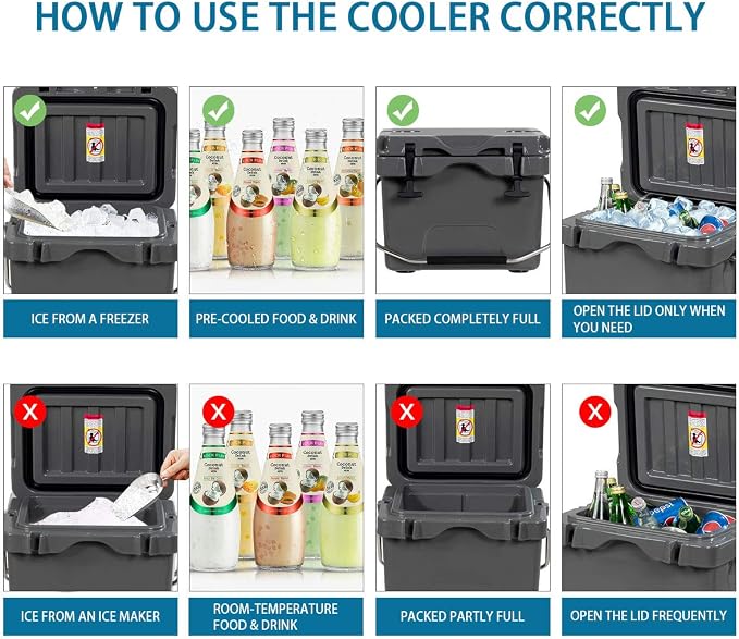 Goplus 16 Quart Cooler, 24-Can Capacity Ice Chest with 2 Cup Holders, 3-5 Days Ice Retention, Portable Insulated Ice Box for Camping, Fishing Outdoor Activities