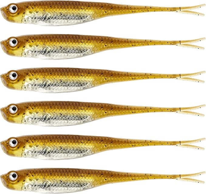 QualyQualy Soft Swimbait Fishing Lures 5PCS 6PCS Jerk Shad Minnow Drop Shot Lure Bass Bait Shad Lure Soft Jerkbait for Bass Trout Pike Walleye Crappie 2.95'' 3.93'' 4.72''