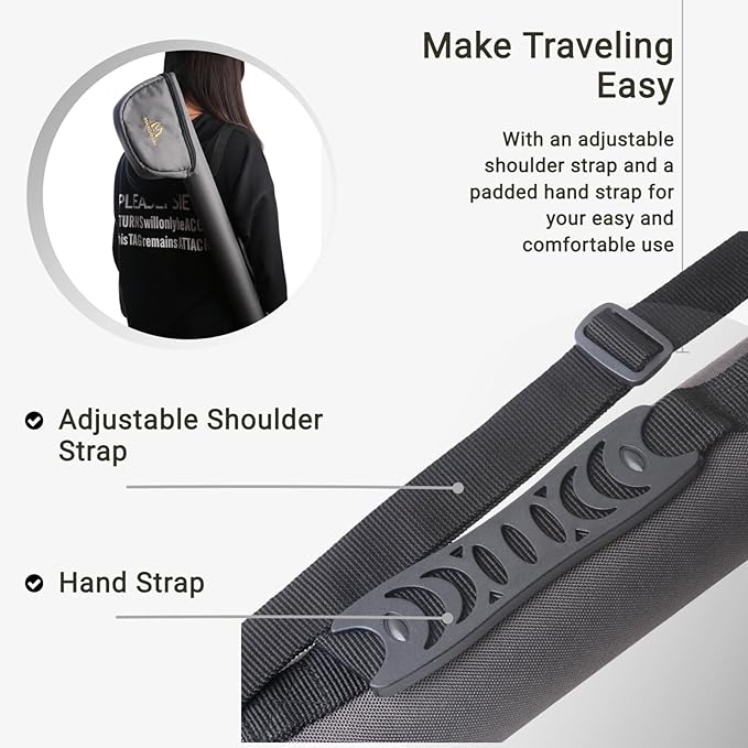 MAXIMUMCATCH Fly Fishing Rod Case with Reel Pouch, Complete Protection Bag, 9FT 2/4 Pieces Rod, Single (Gray, 9' 4sec)