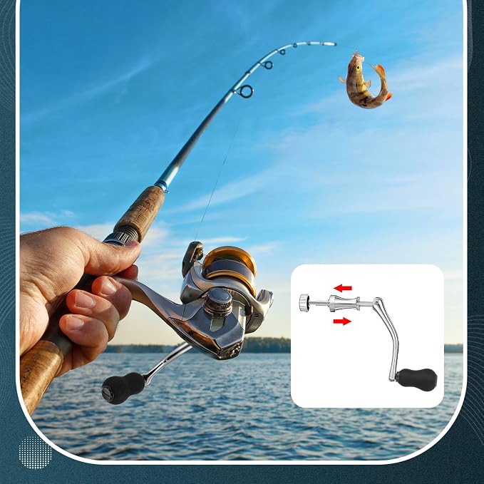 MorningRo Fishing Reel Handle Crank Rotary Knob Power Handles for Spinning Reel Replacement Grip Parts, Middle Size Type 1000-4000