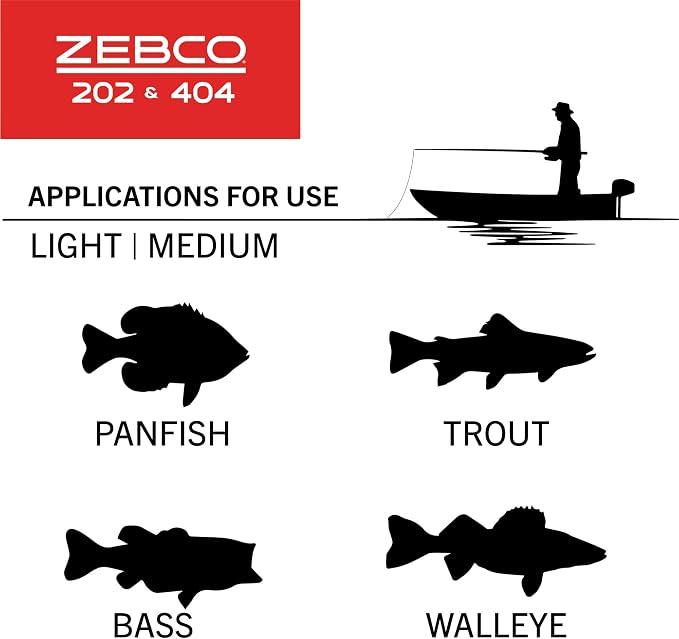 Zebco 202 & 404 Spincast Reels and Fishing Rod Combos (2-Pack), 5-Foot 6-Inch 2-Piece Fishing Pole, Size 30 and 40 Reels, Right-Hand Retrieve, Pre-Spooled with 10 lb and 15 lb Cajun Line, Black/Red