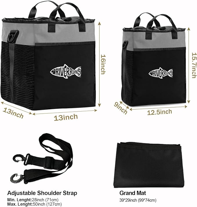 Riverruns Fishing Hunting Wader Bag with Vented Mesh, Waders Boots Bag, Fly Fish Storage Bag for Fishing, Hiking, Camping