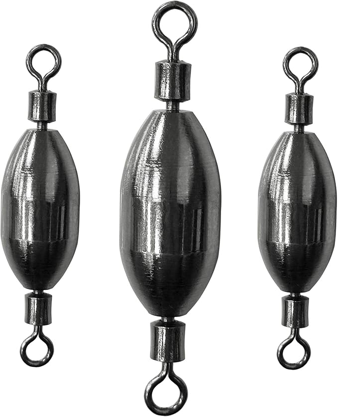 AMYSPORTS Saltwater Fishing Weights Swivel Bullet Sinkers Fishing Weight Brass Fishing Weights Freshwater Bass Sinker Weight with Swivel Rolling