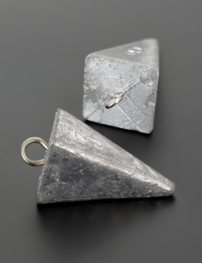 BLUEWING Pyramid Sinkers Lead Fishing Weights 1oz,2oz,3oz,5oz,8oz,10oz,12oz,16oz,32oz for Saltwater