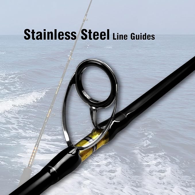 Fiblink Saltwater Jigging Spinning Rod 1-Piece Heavy Jig Fishing Rod (30-50 lb/50-80 lb/80-120 lb, 5 Feet 6 Inch)