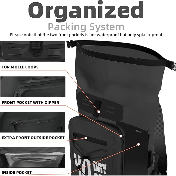 MORXPLOR Dry Bag Waterproof,5L/10L/20L/30L/40L/55L Roll Top Dry Bag Backpack with WaterProof Phone Case for Swim,Kayak