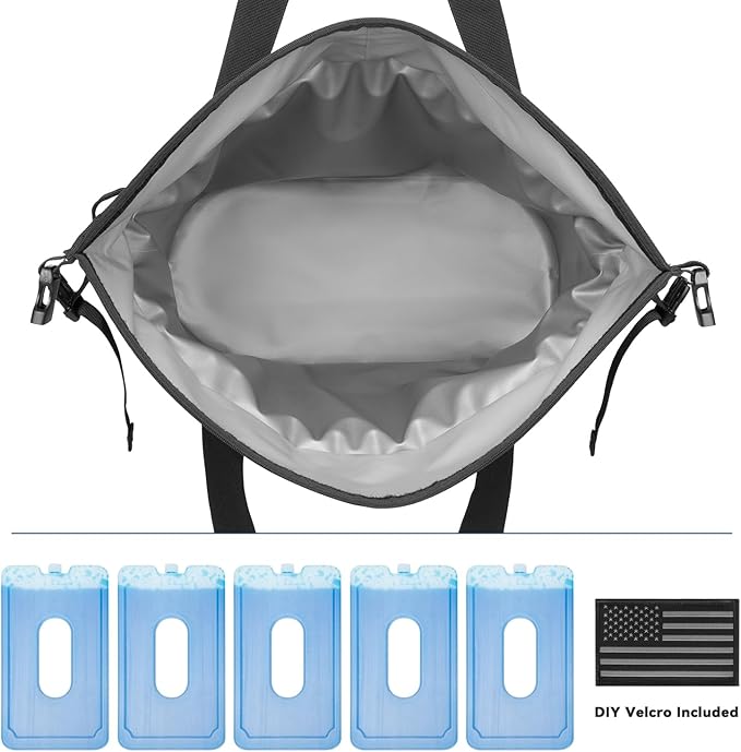 Vogano 40 Can Soft Cooler Bag - Insulated Leak-Proof Large Cooler Bag with Roll-Top Waterproof Seal | Portable Ice Chest for Camping, Beach, Travel, Picnics | 24HR Cold Retention