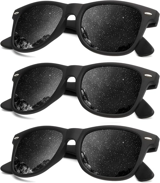 KALIYADI Polarized Sunglasses for Men and Women Matte Finish Sun glasses Color Mirror Lens UV Blocking (3 Pack)