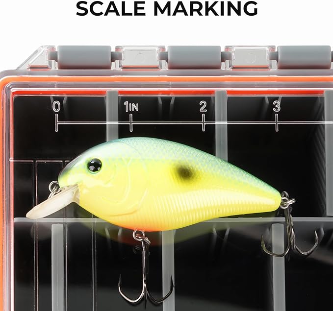 KastKing HyperSeal Waterproof Tackle Box, 3700 Deep Tackle Trays, Fishing Tackle Box Organizer With Removable Dividers, Fishing Gear & Fishing Accessories Storage, 2 Packs
