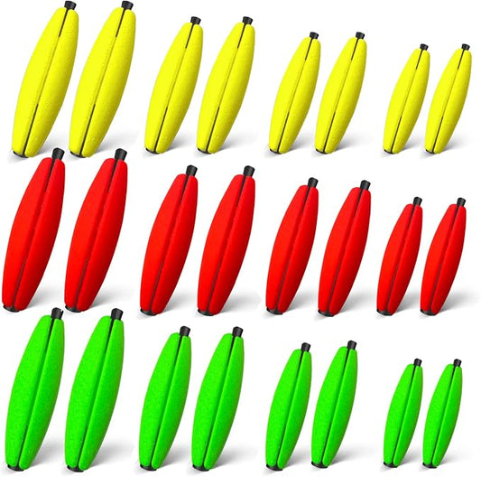 Peg Floats Slotted丨Fishing Floats for Catfish丨Fishing Cigar Foam Bobber for Santee Rig丨1.5in，2in，2.5in，3in