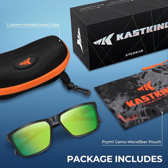 KastKing FlatRock Polarized Sport Sunglasses for Men and Women, Ideal for Driving Fishing Cycling Running, UV Protection