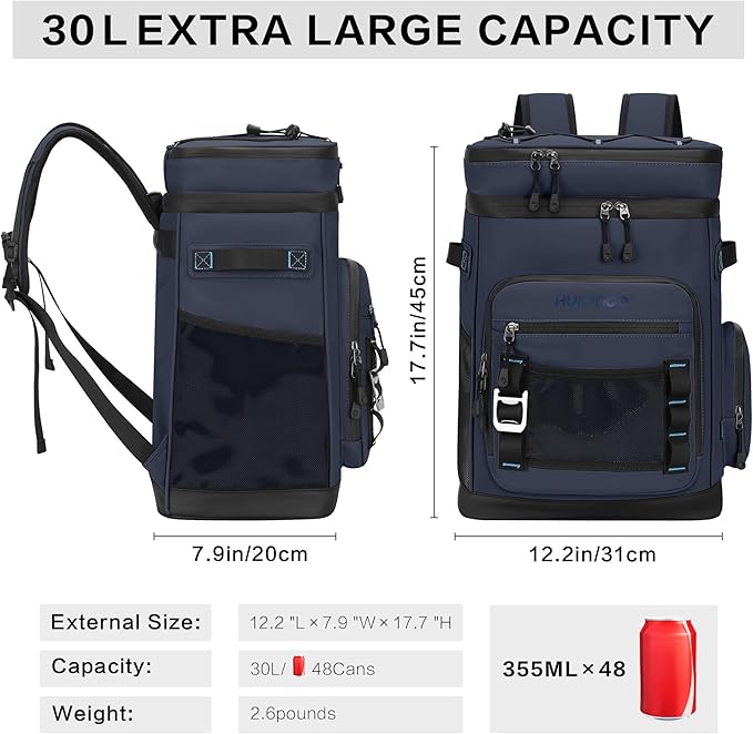 Hulongo 48Cans Cooler Backpack, Waterproof Insulated Backpack Cooler for Men & Women, Leakproof