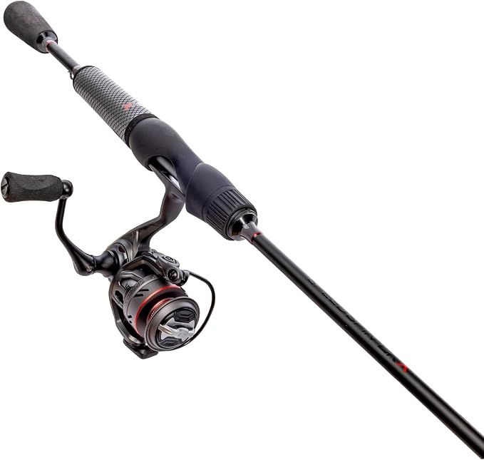 Lew's Speed Spin CRX Spinning Reel and Fishing Rod Combo, 5-Foot 6-Inch 1-Piece Rod, Ultra-Light Power, Fast Action, Size 75 Reel, 9+1 Bearings, 5.2:1 Gear Ratio, Speed Gears, Gray/Black/Red