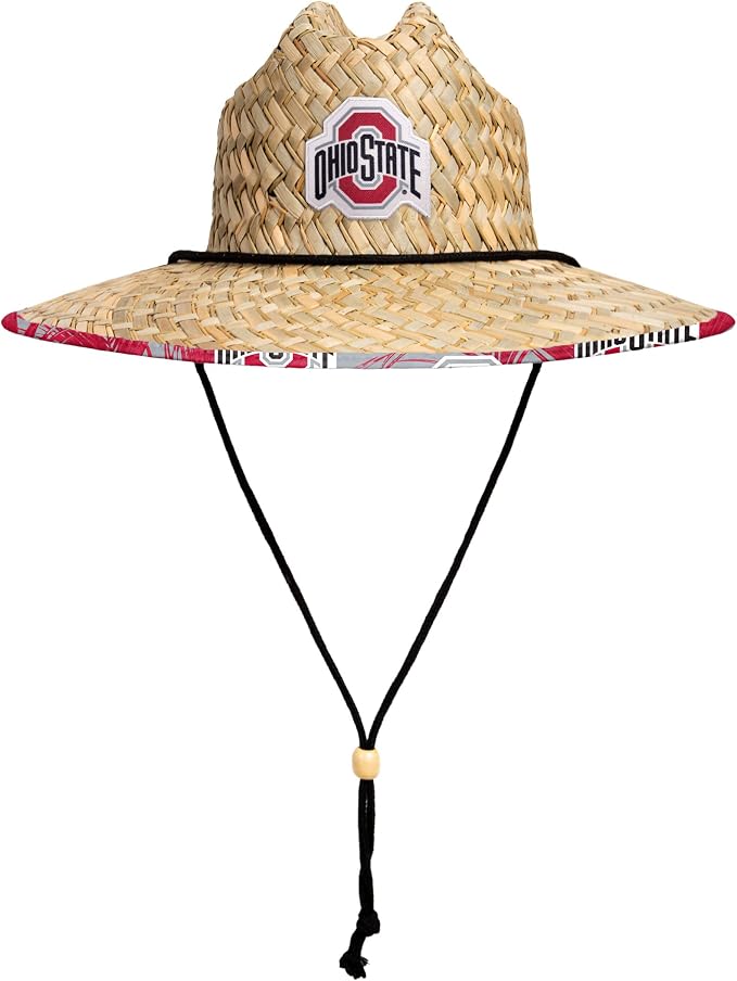 FOCO Men's NCAA College Team Logo Floral Straw Sun Hat