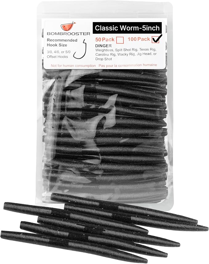 30/50/78/100Pcs Senko Worms Kit – 4"/5" Soft Plastic Fishing Lures with Salt Impregnation for Bass Fishing
