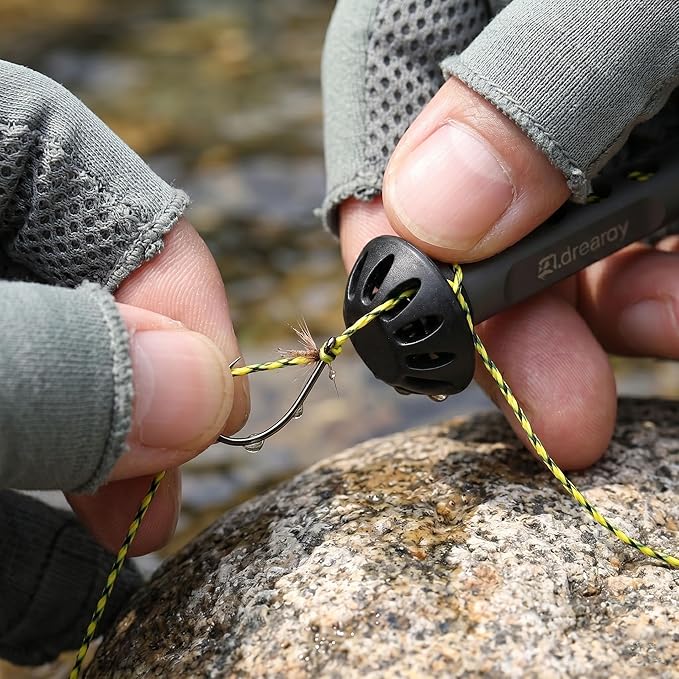 Fly Roost Upgraded Magnetic Fly Threader & Knot Tying Tool with 10 Hooks 2 Lines, Easy Tippet Threading Gear for Small Flies Sizes 6-24, Fly Fishing Accessories for Bad Eyesight & Cold Hands