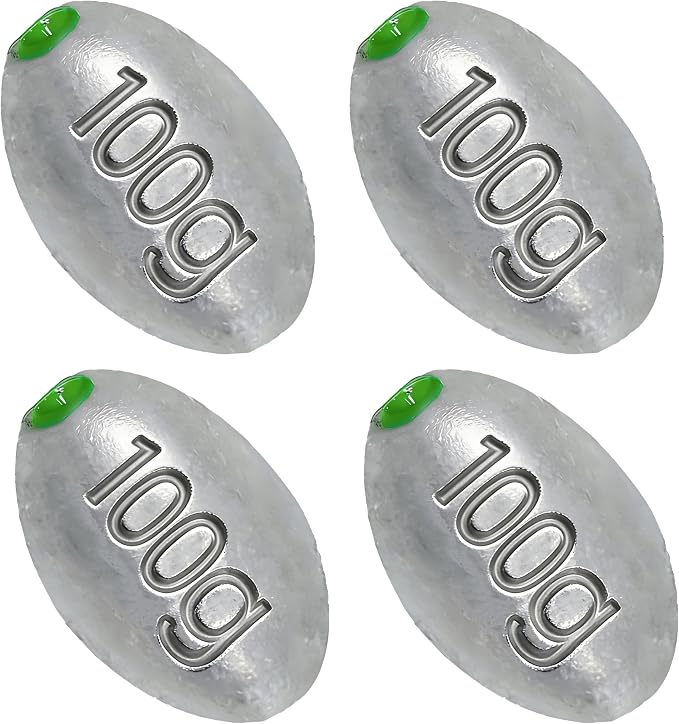 Egg Sinkers Bullet Fishing Weights Oval Shaped with Plastic Core Slip Sinkers for Catfish Fishing Casting Saltwater and Freshwater 1/5oz to 2oz