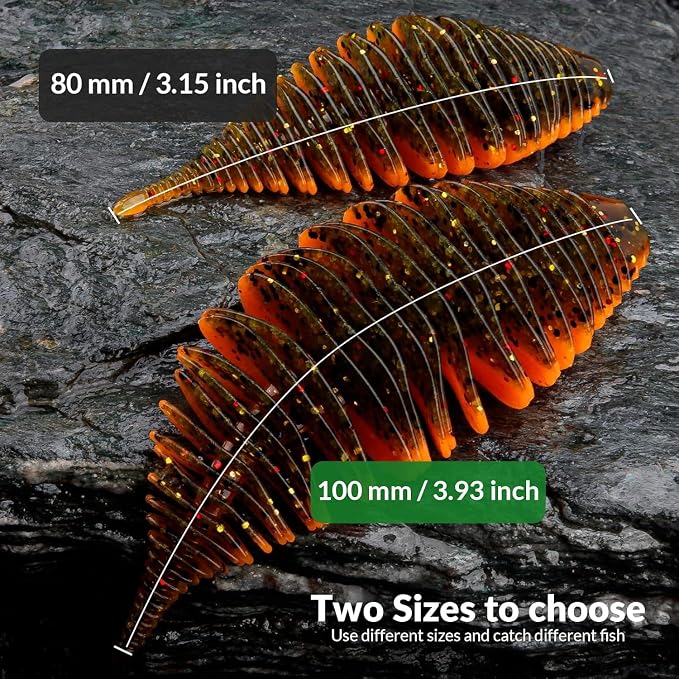 THKFISH Soft Swimbait 5/6 PCS or 15/18 PCS Soft Plastic Fishing Lures Bass Lures Swim Baits Lures for Bass Fishing Worms for Bass