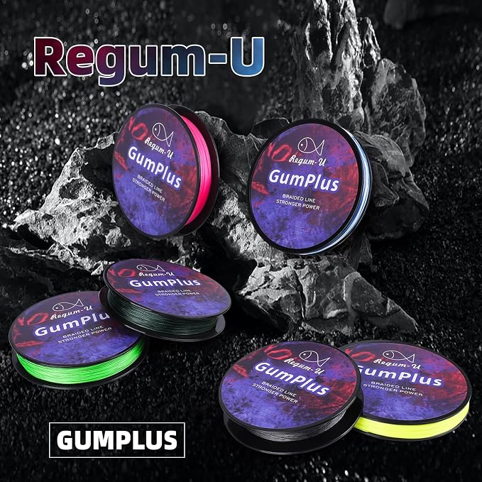 GumMAX 545/1093/1640yds 5-100LB 8X Braided Fishing Line Abrasion Resistant Superline Zero Stretch & Smaller Diameter Confuse & Never Fade in Saltwater and Freshwater