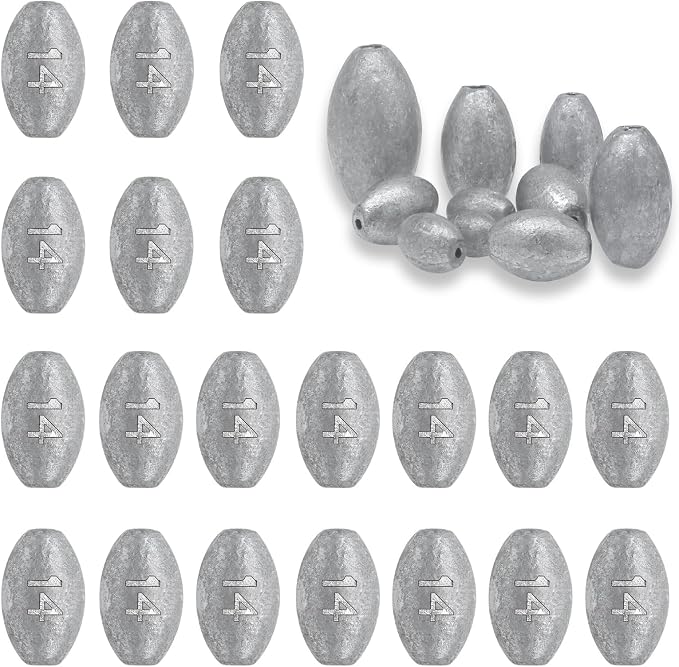 Egg Weights Fishing Sinkers Weights Assortment Lead Oval Shaped Drop Weights Sinker Tackle for Freshwater Saltwater Fishing Bass Casting