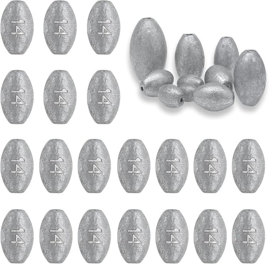 Egg Weights Fishing Sinkers Weights Assortment Lead Oval Shaped Drop Weights Sinker Tackle for Freshwater Saltwater Fishing Bass Casting