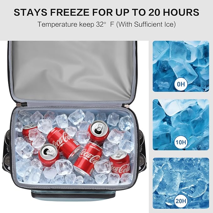Hulongo Cooler Backpack, 30L Insulated Leakproof Soft Cooler Bag for 52 Cans, Lightweight Backpack for Beach, Picnic, Camping, Hiking, Fishing and Travel
