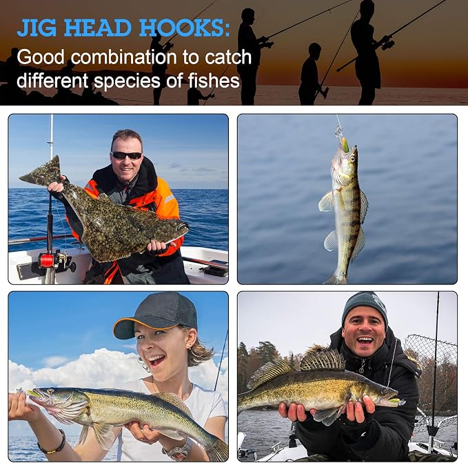 15 Pieces Swimbait Jig Head Lead Jig Head Bait Lead Weighted Hooks Spin Fish Jig Heads for Saltwater and Freshwater