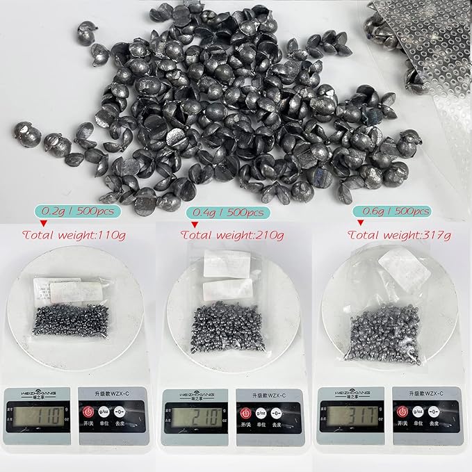 Removable Split-Shot,500Pcs Lead Sinking Split Shots Fishing Sinkers,Fishing Weights Sinkers